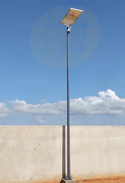 60W solar street light with 4G camera installed in Mozambique