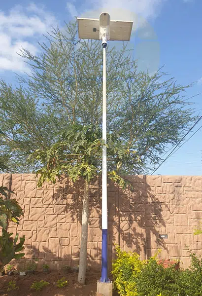 60W solar street light with 4G camera installed in Mozambique